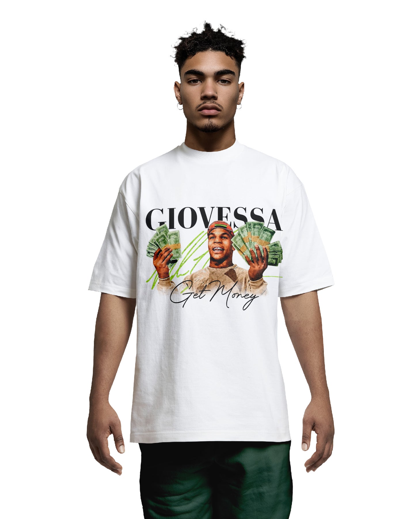 GET MONEY OVERSIZED BOXY TEE WHITE FRONT
