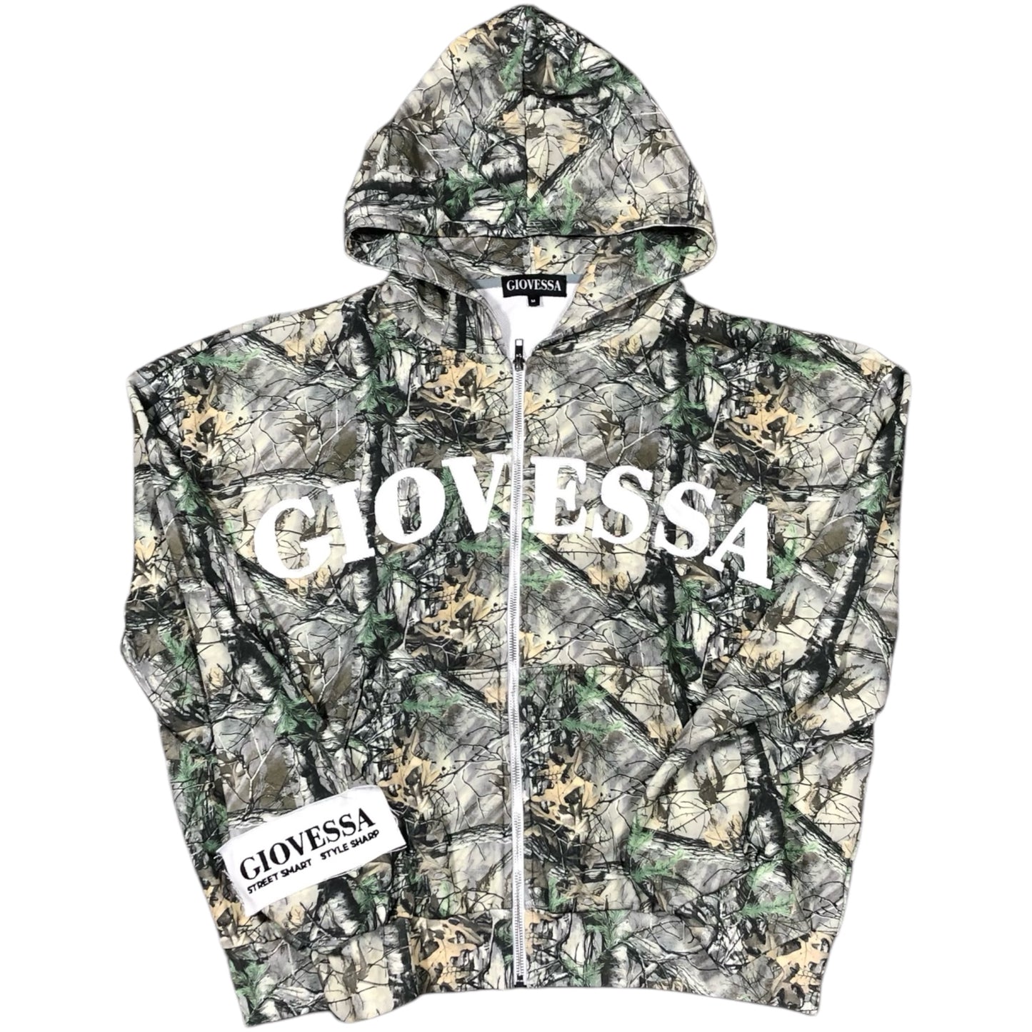 GIOVESSA CAMO ZIP HOODIE FRONT F