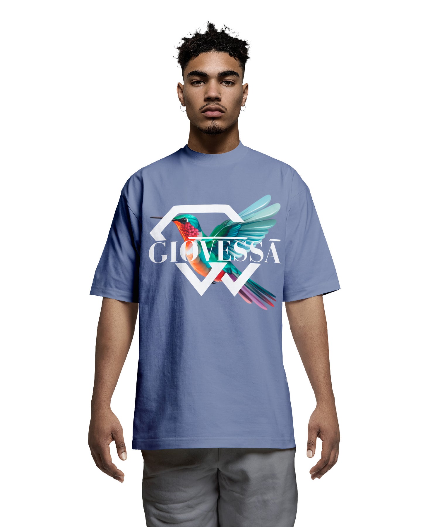 GIOVESSA ORIGINAL OVERSIZED BOXY TEE AZURE FRONT