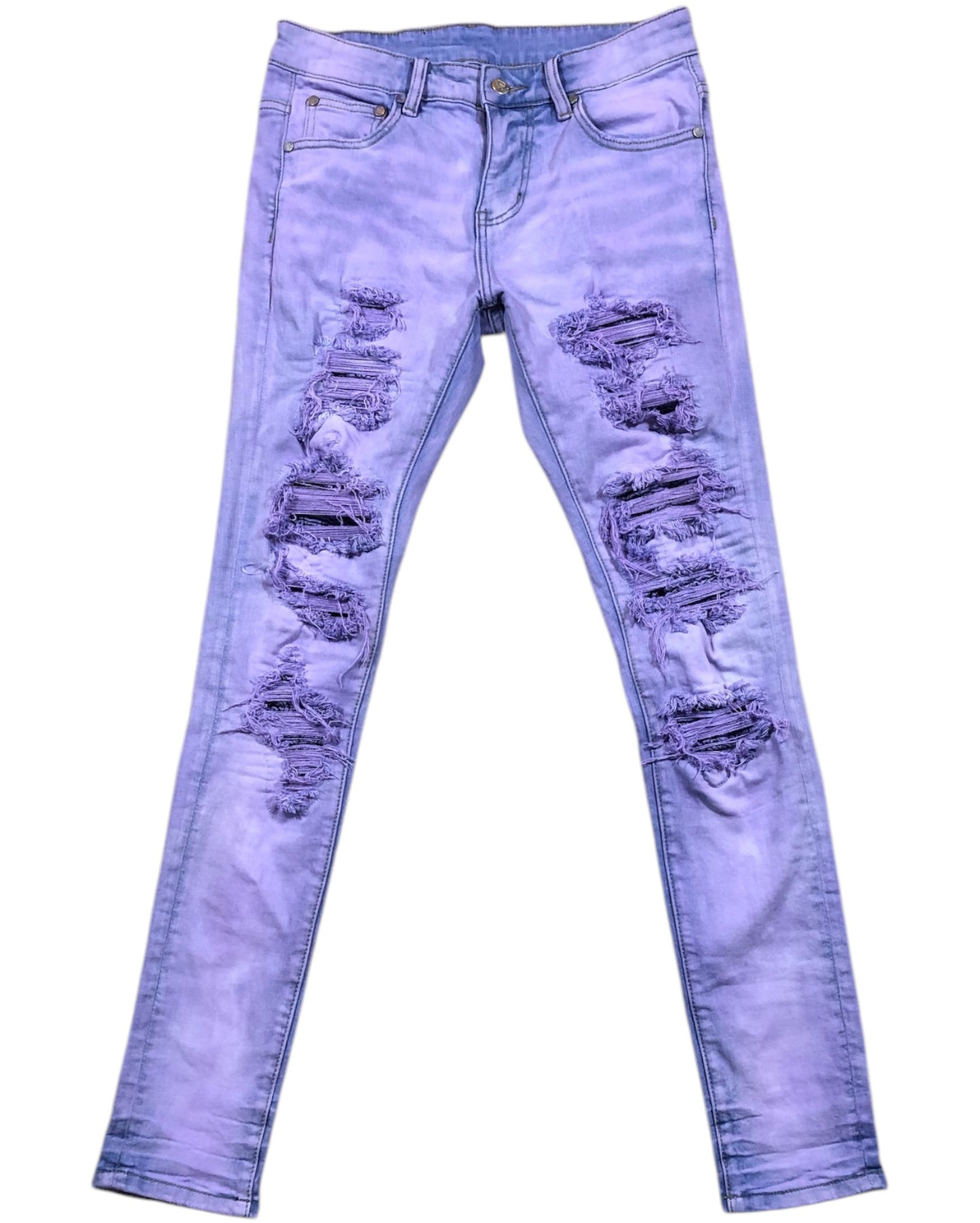 GIOVESSA SLIM STACKED DENIM AMETHYST FRONT