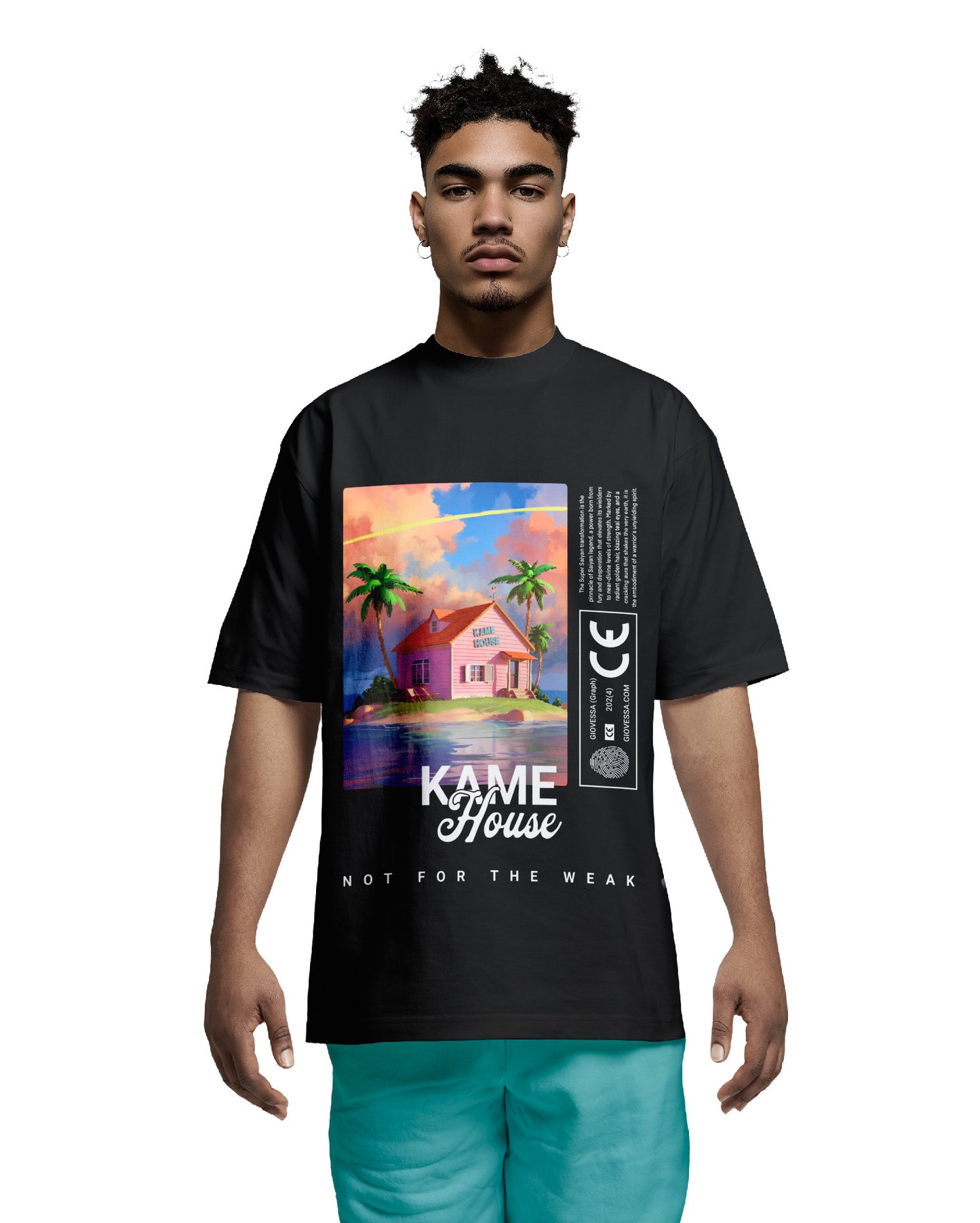 KAME HOUSE OVERSIZED BOXY TEE BLACK FRONT