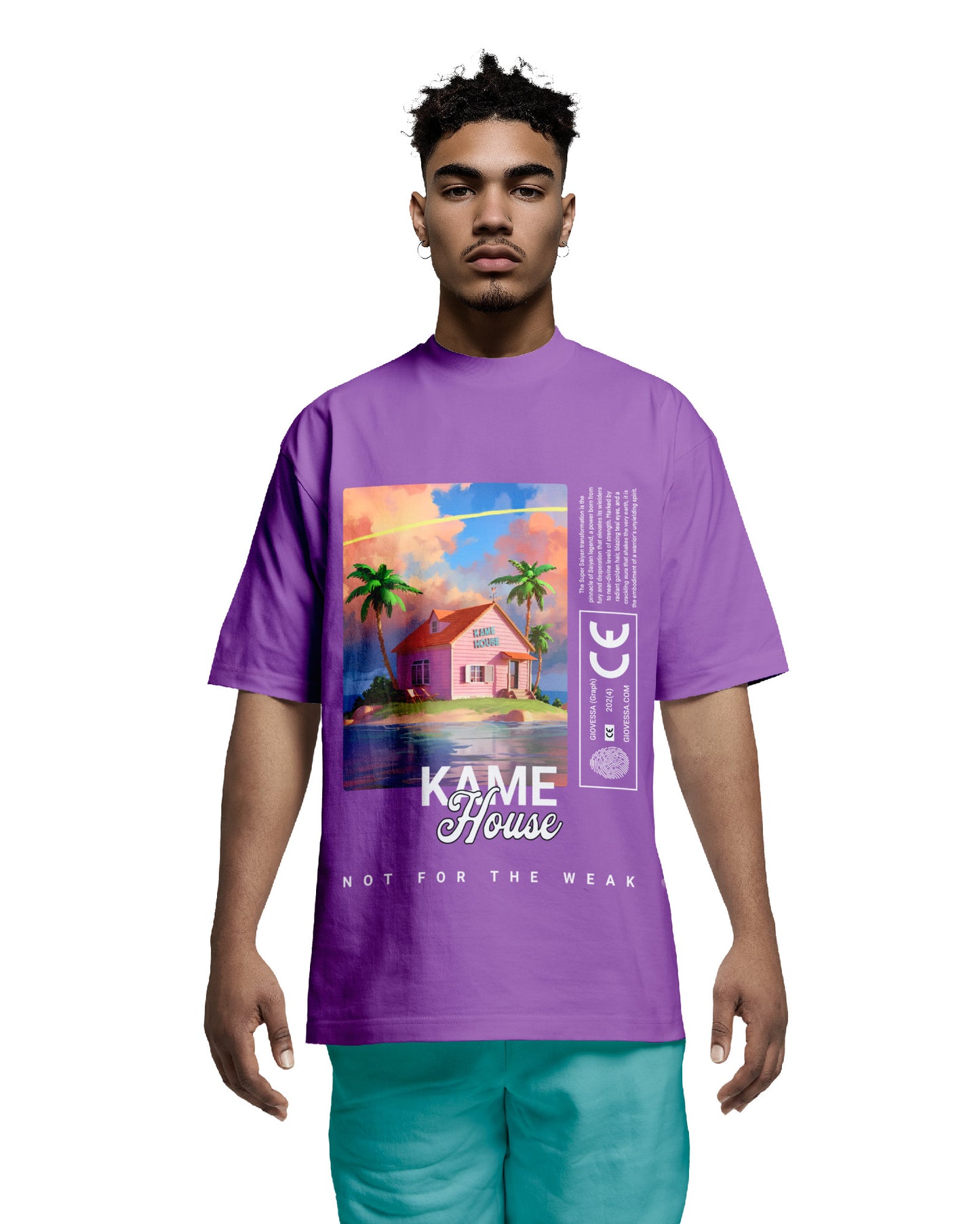 KAME HOUSE OVERSIZED BOXY TEE PURPLE FRONT