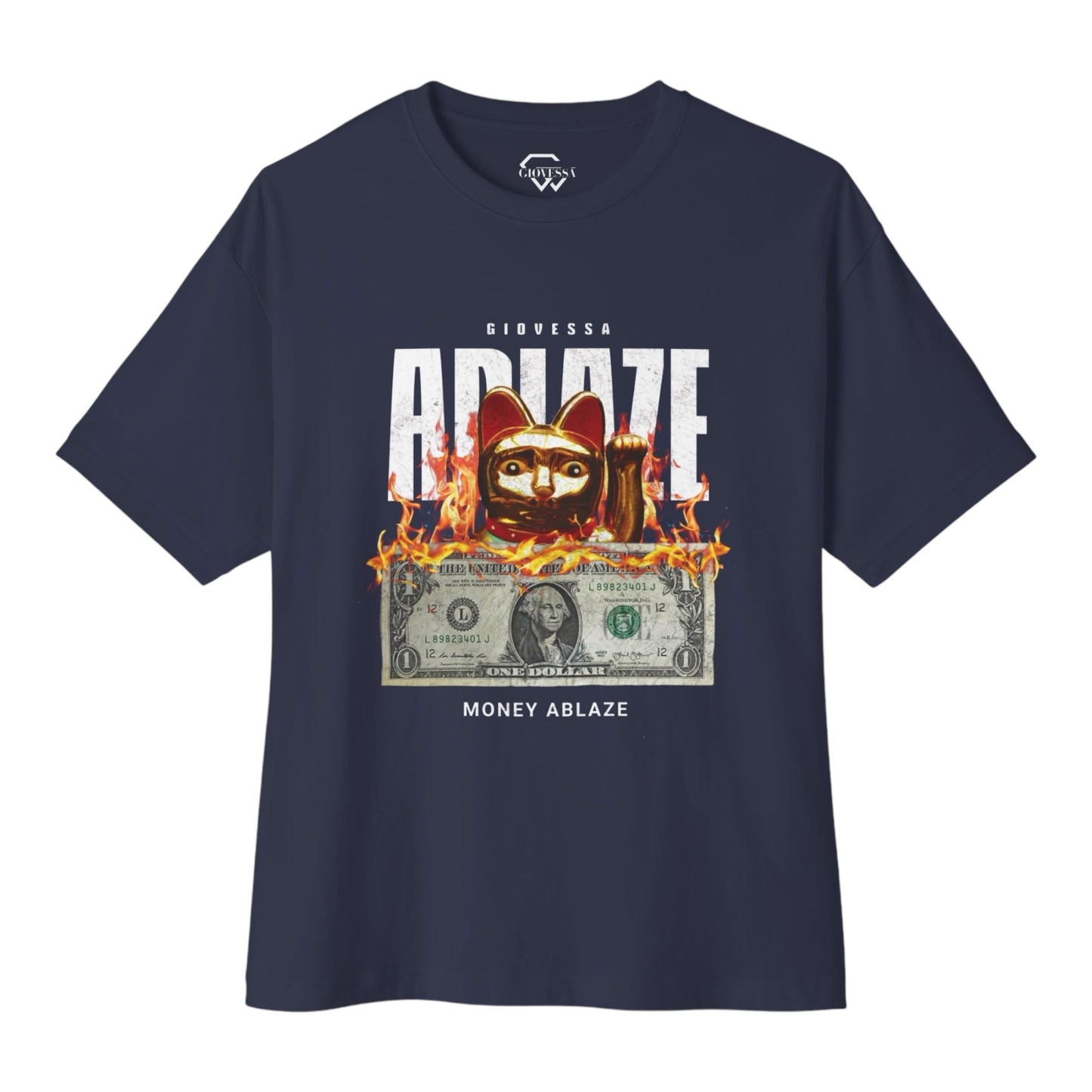 ABLAZE OS BOXY TEE NAVY