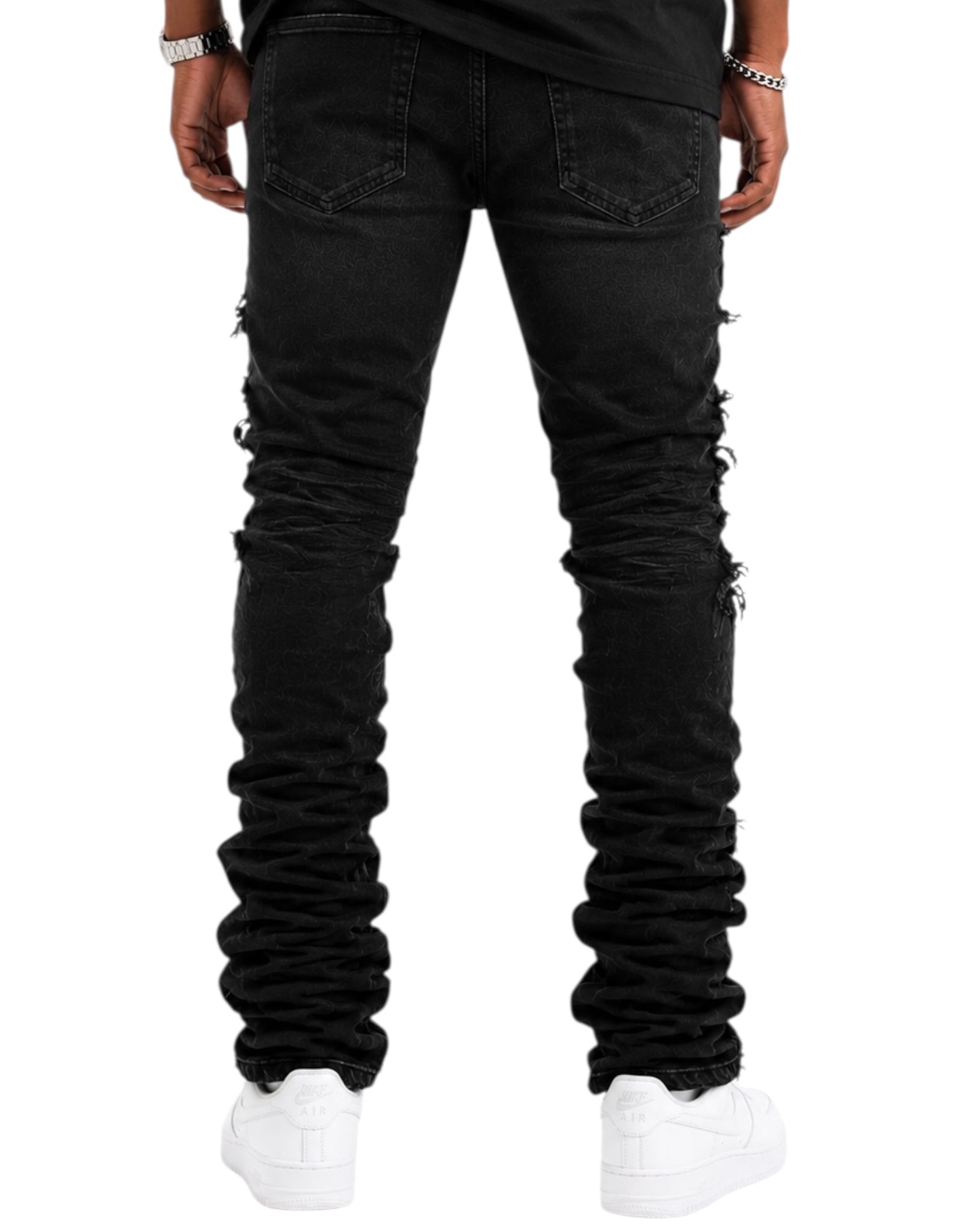 BLACKOUT STACKED DENIM BACK
