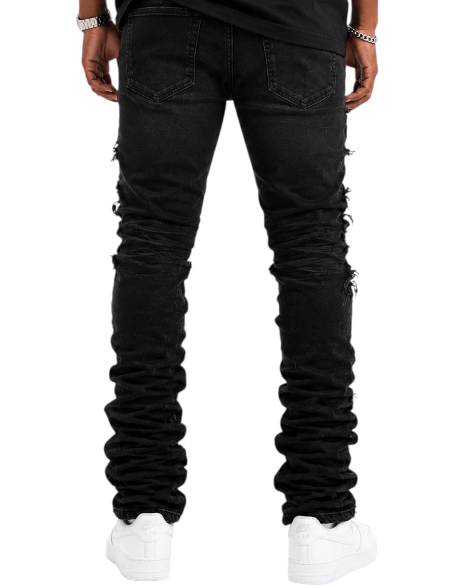 BLACKOUT STACKED DENIM BACK
