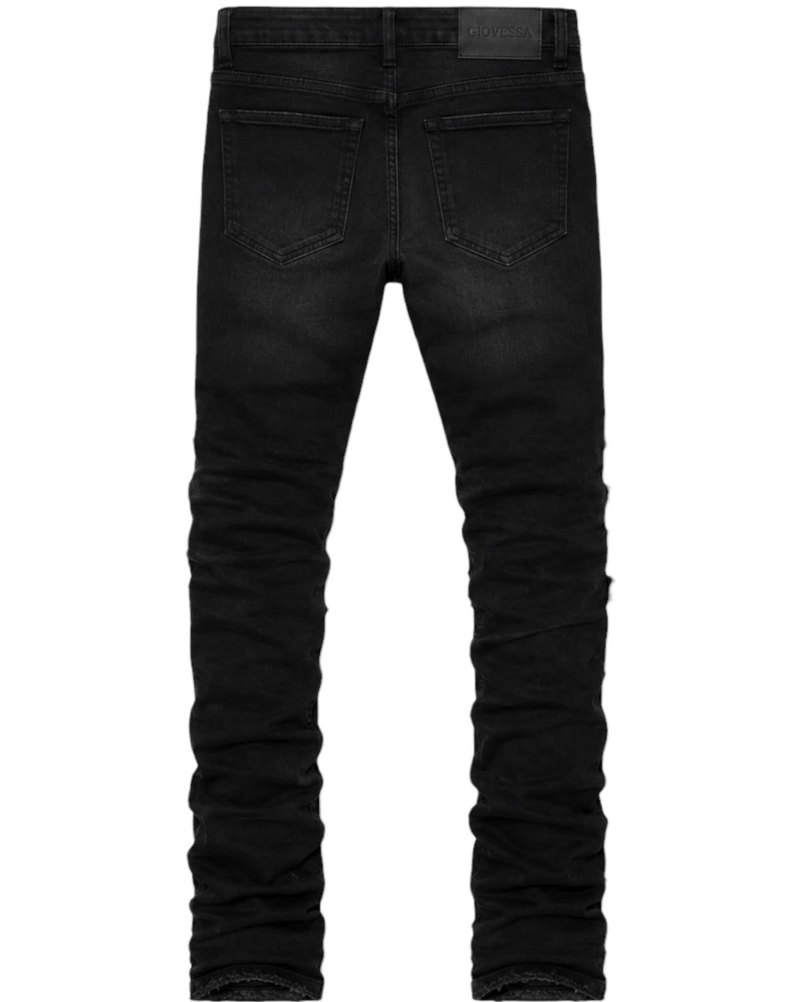 BLACKOUT STACKED DENIM REAR