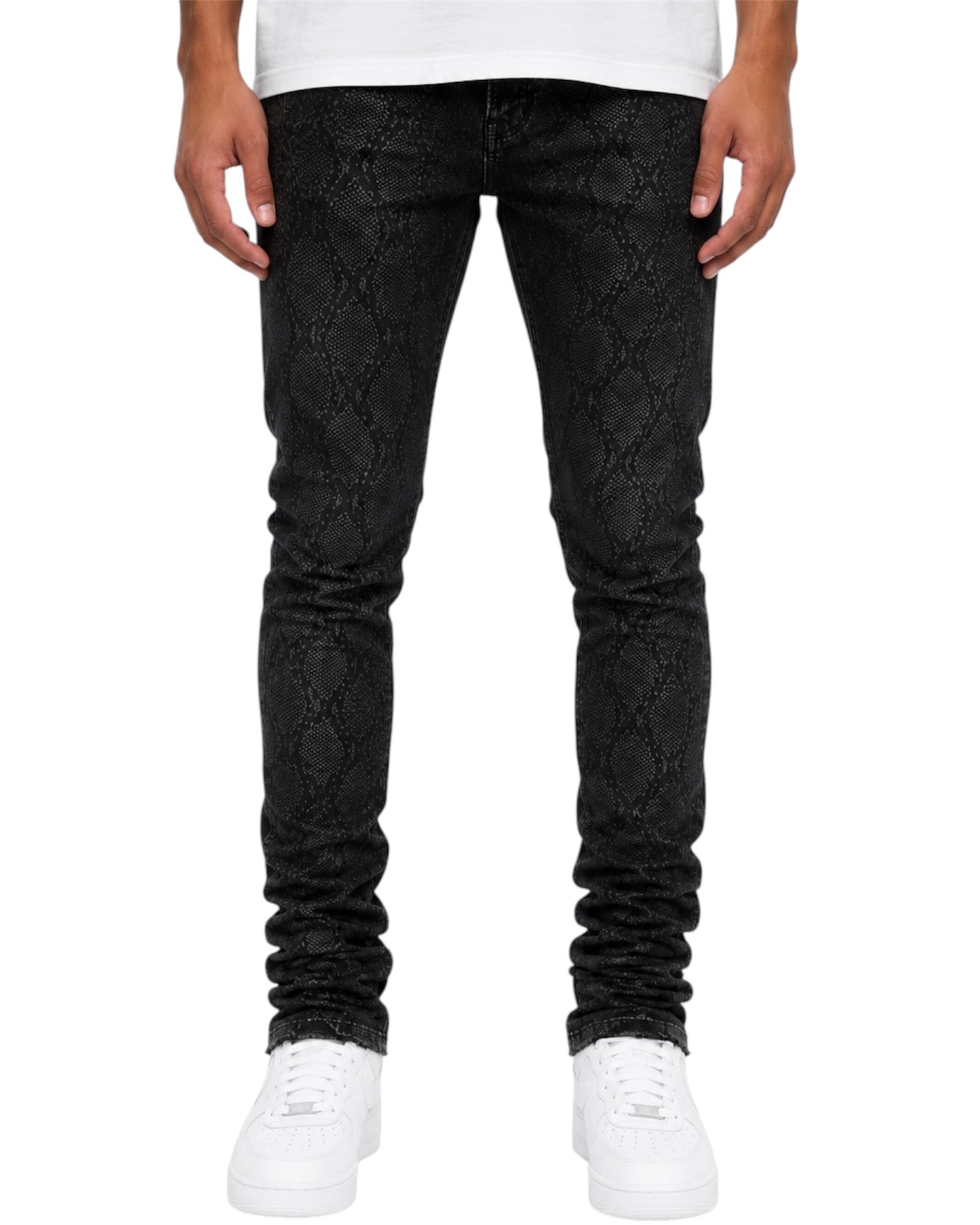BLACK VIPER STACKED DENIM FRONT