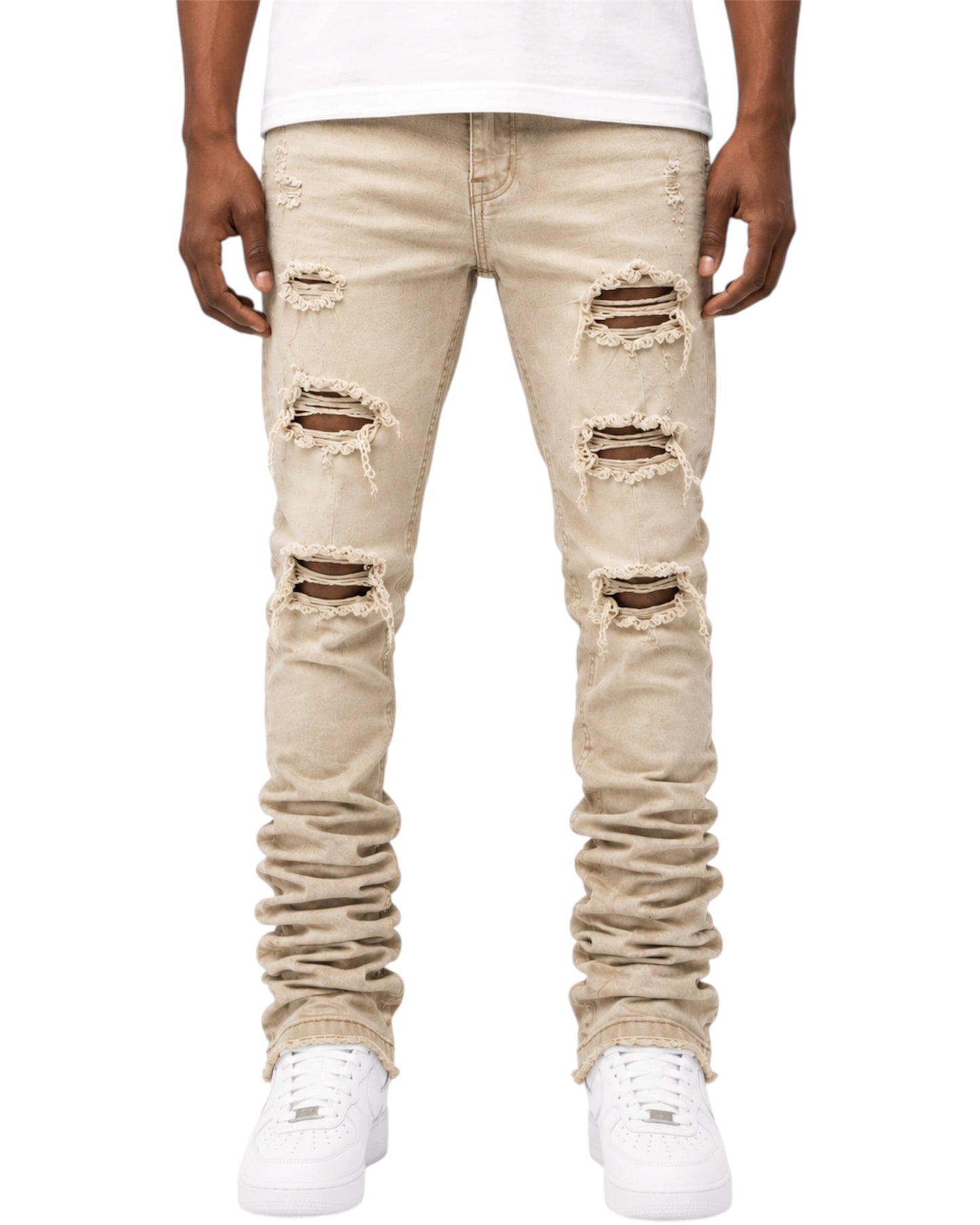 DESERT STORM STACKED DENIM front