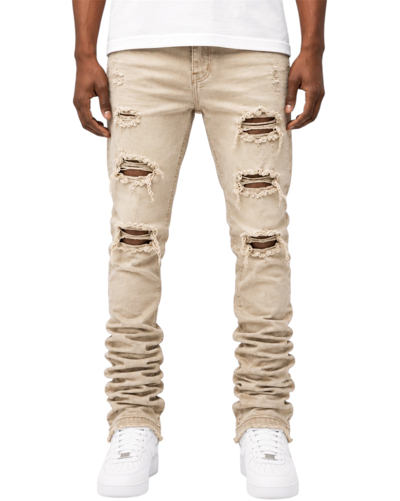 DESERT STORM STACKED DENIM front