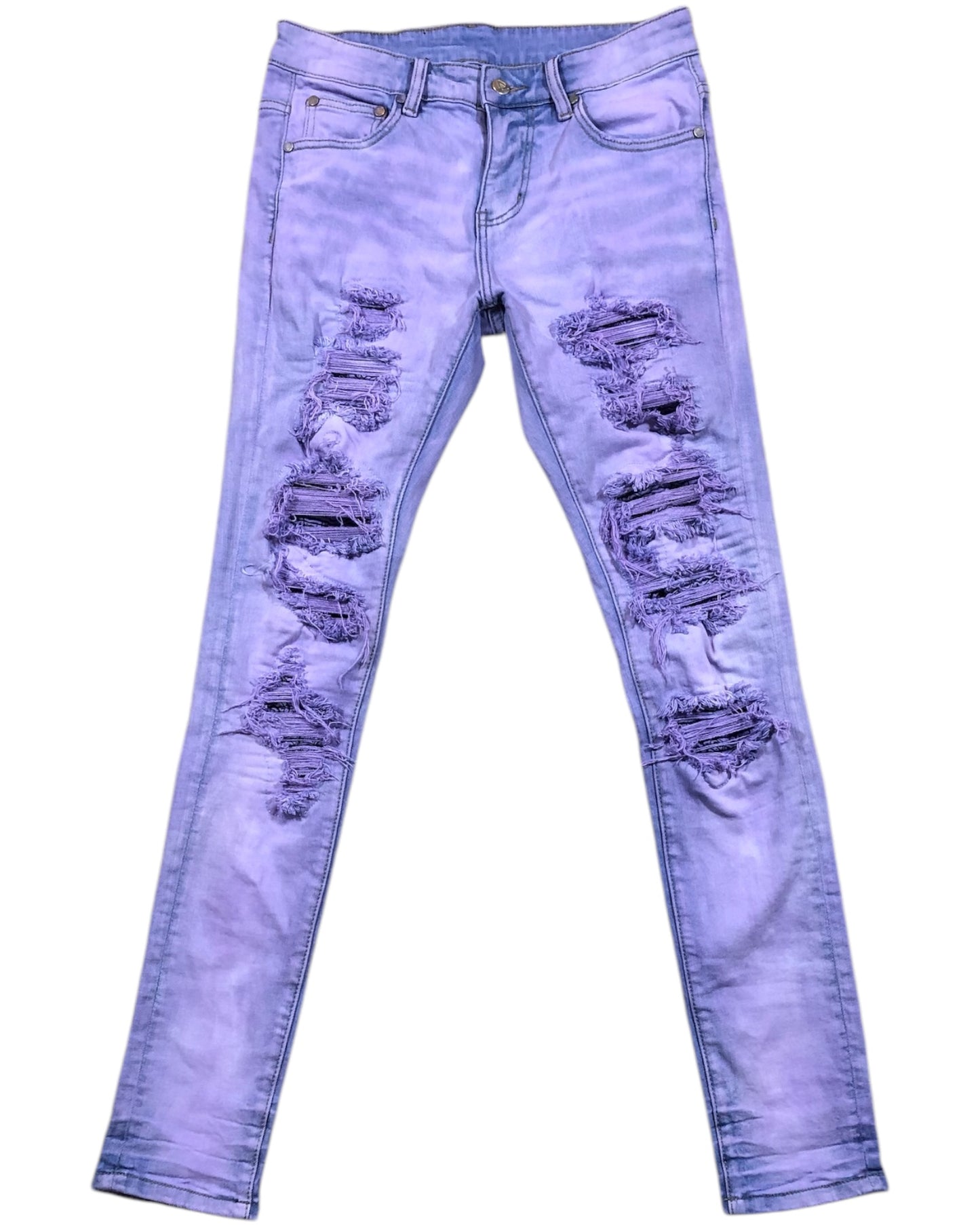 GIOVESSA Slim stacked denim amethyst front