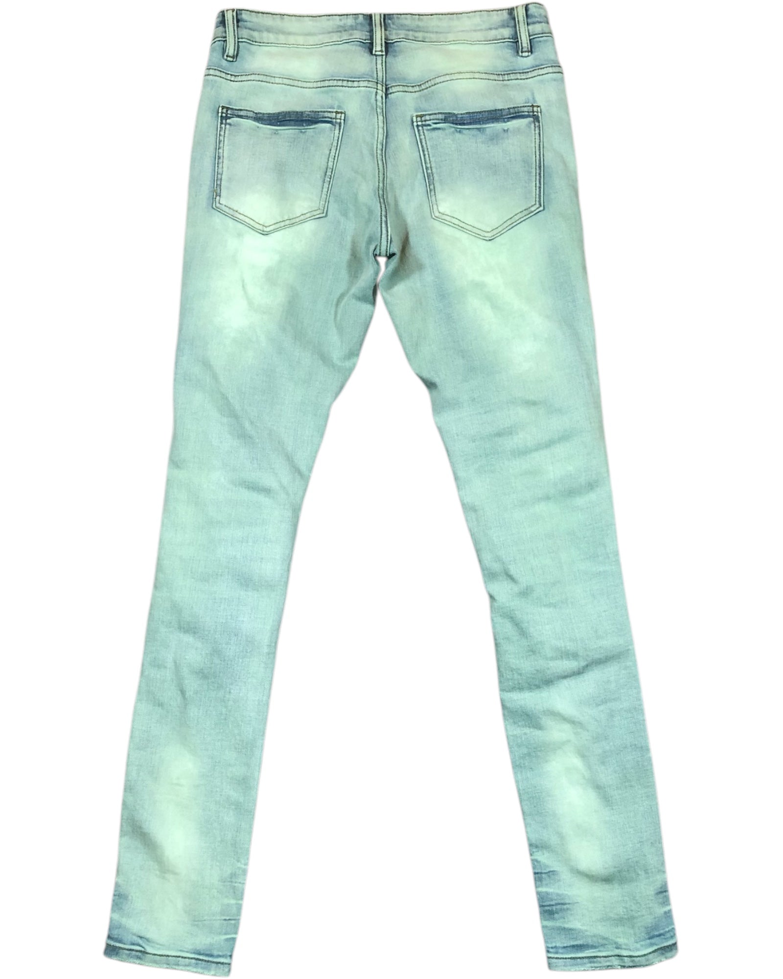 GIOVESSA slim stacked men’s denim jeans Streetwear back color jade 