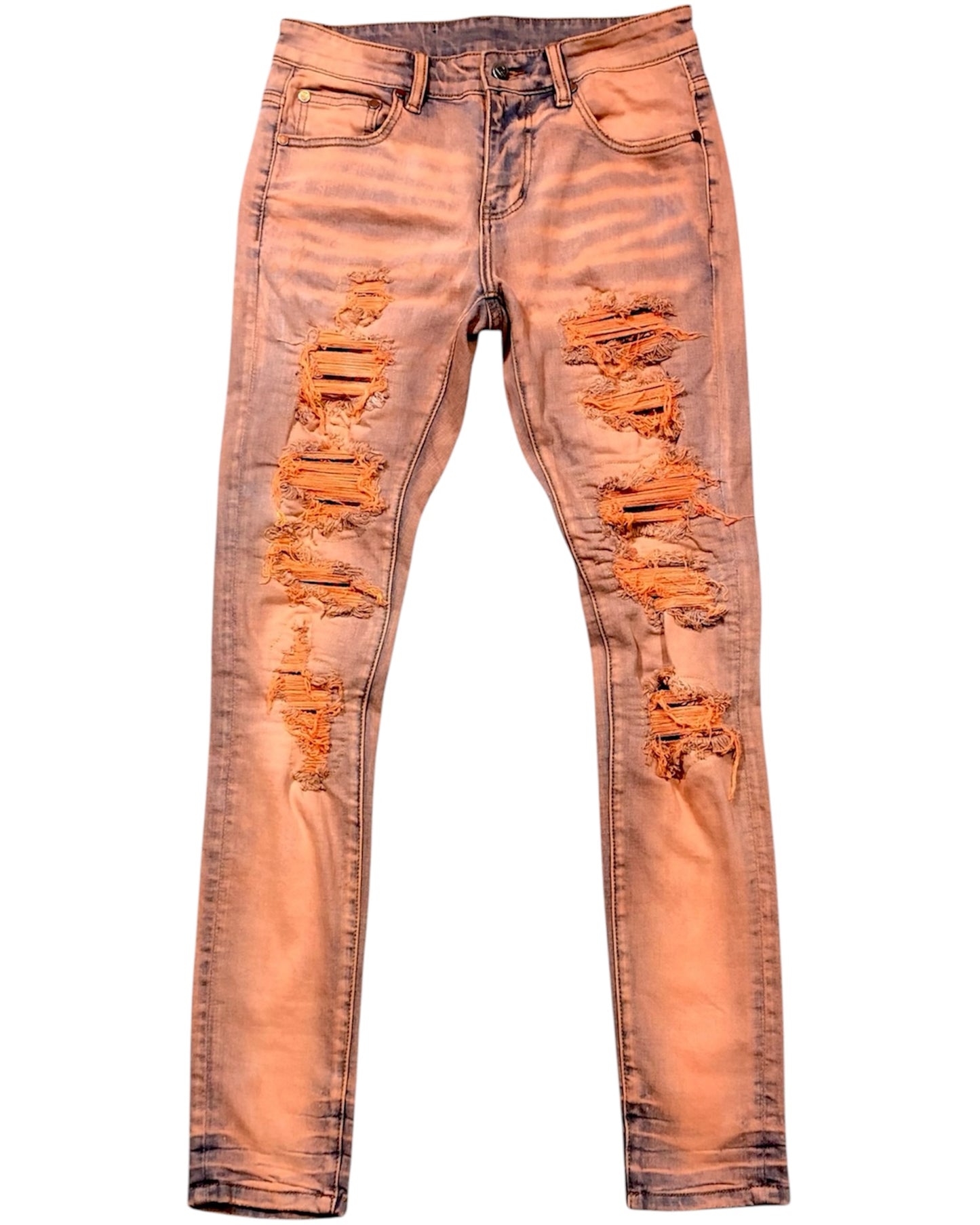 GIOVESSA SLIM STACKED DENIM SAFFRON FRONT