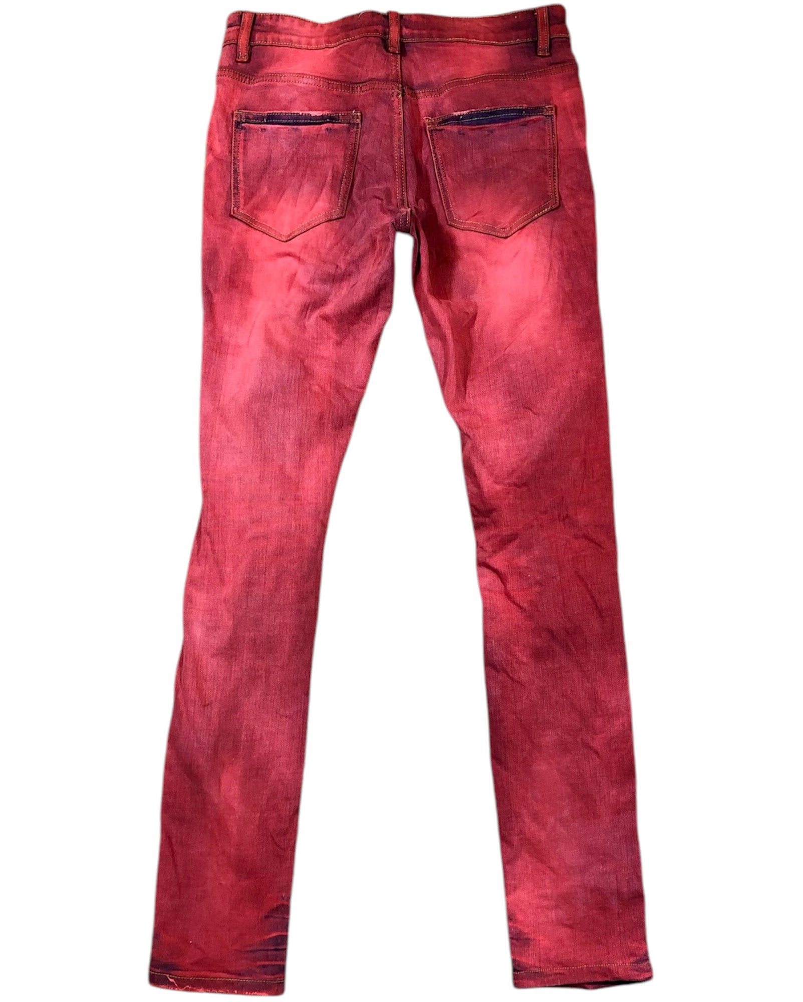 GIOVESSA SLIM STACKED DENIM VERMILION BACK